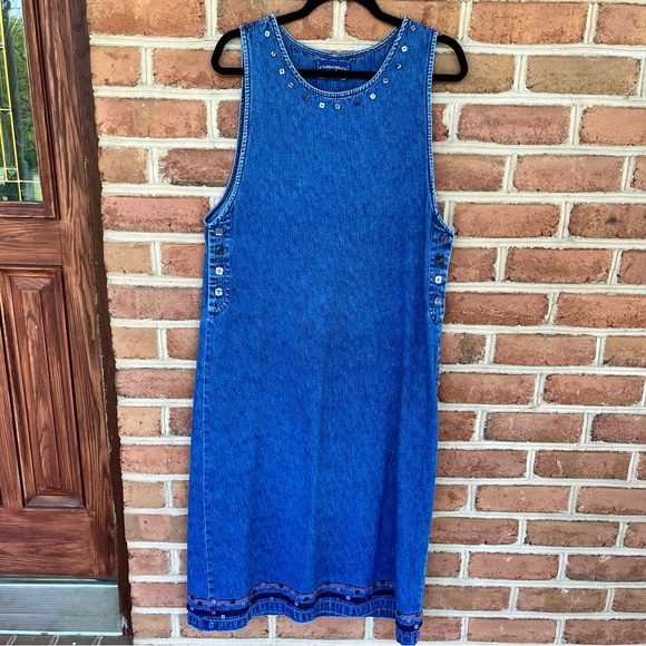 Vintage maxi denim cotton dress, size small/medium - Picture 4 of 9